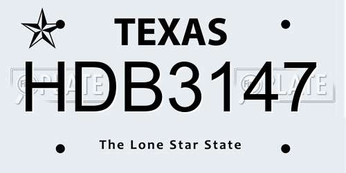 HDB3147 Texas License Plate