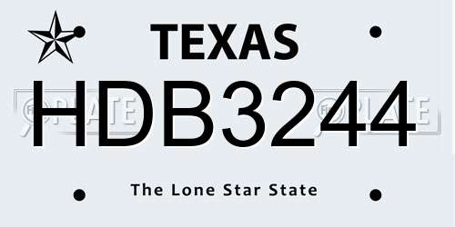HDB3244 Texas License Plate