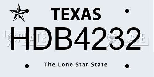 HDB4232 Texas License Plate