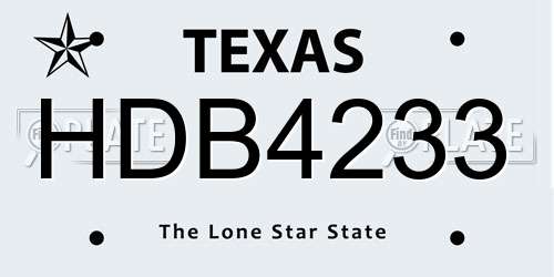 HDB4233 Texas License Plate