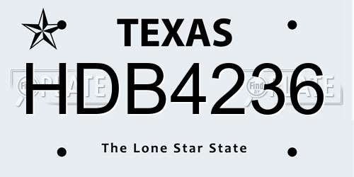 HDB4236 Texas License Plate