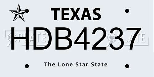 HDB4237 Texas License Plate