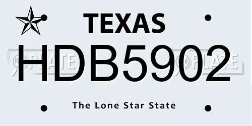 HDB5902 Texas License Plate