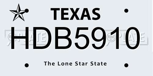 HDB5910 Texas License Plate