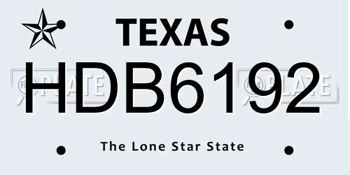 HDB6192 Texas License Plate