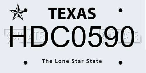 HDC0590 Texas License Plate