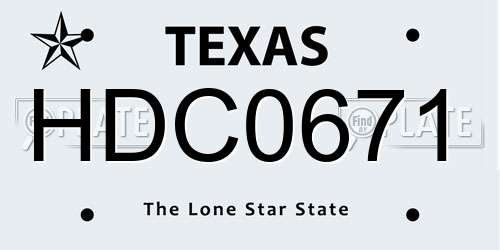 HDC0671 Texas License Plate