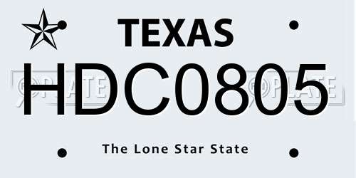 HDC0805 Texas License Plate