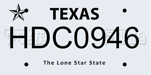 HDC0946 Texas License Plate