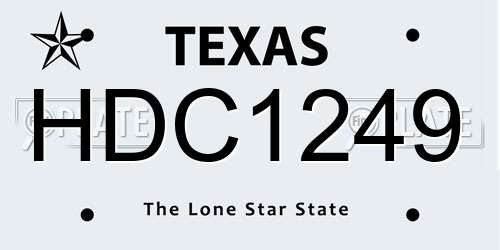 HDC1249 Texas License Plate