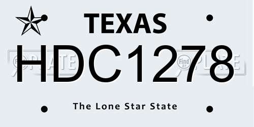 HDC1278 Texas License Plate