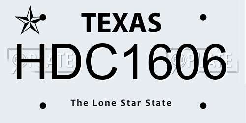 HDC1606 Texas License Plate