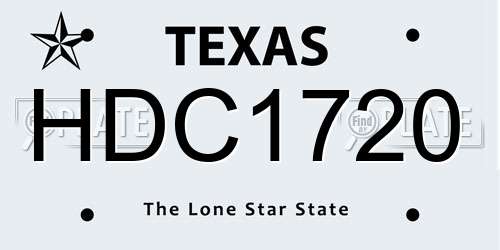 HDC1720 Texas License Plate