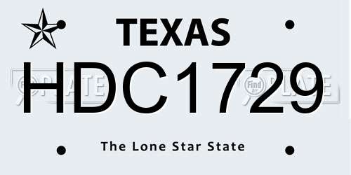 HDC1729 Texas License Plate