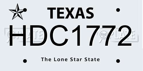 HDC1772 Texas License Plate