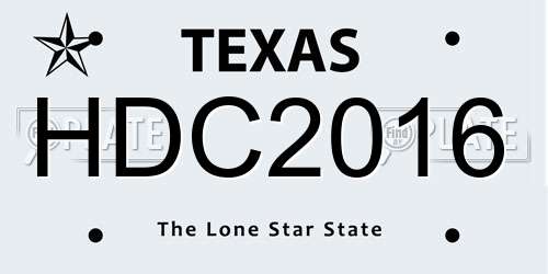 HDC2016 Texas License Plate