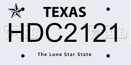 HDC2121 Texas License Plate