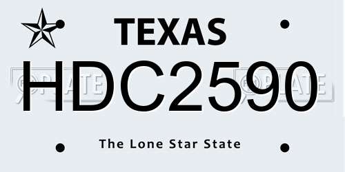 HDC2590 Texas License Plate