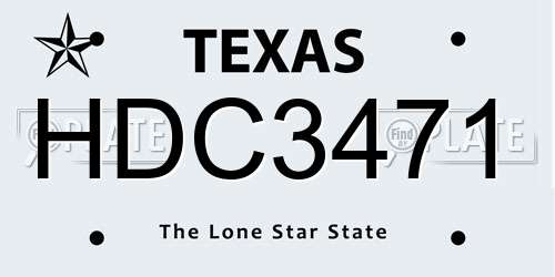 HDC3471 Texas License Plate