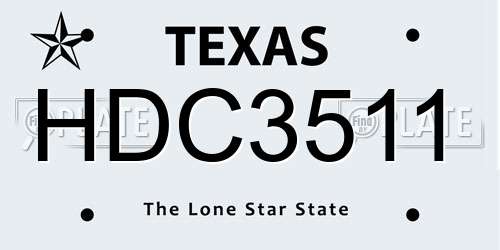 HDC3511 Texas License Plate