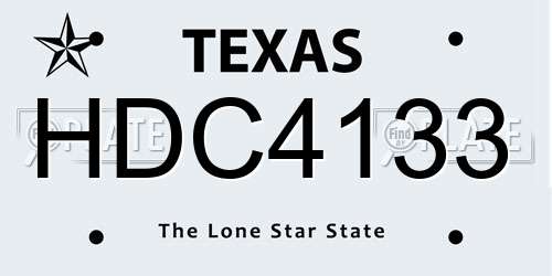 HDC4133 Texas License Plate
