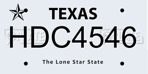 HDC4546 Texas License Plate