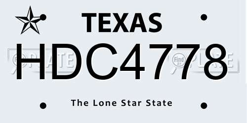 HDC4778 Texas License Plate