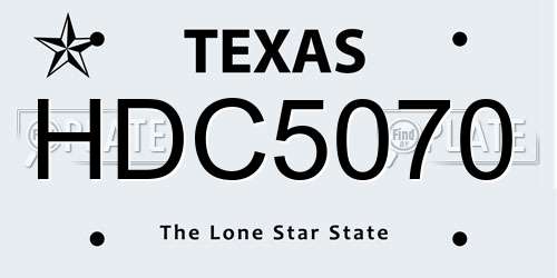 HDC5070 Texas License Plate