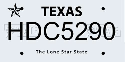 HDC5290 Texas License Plate
