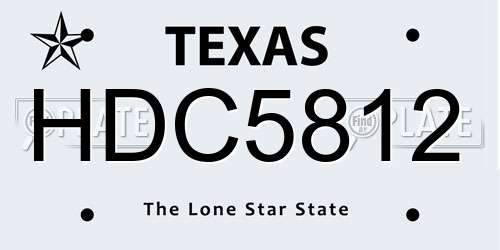 HDC5812 Texas License Plate