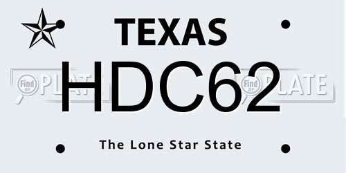HDC62 Texas License Plate