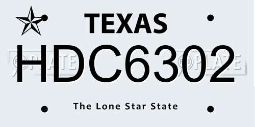 HDC6302 Texas License Plate