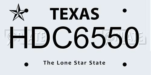 HDC6550 Texas License Plate