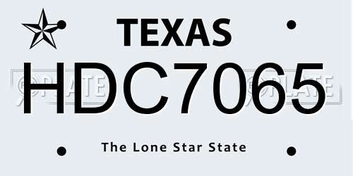 HDC7065 Texas License Plate