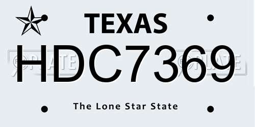 HDC7369 Texas License Plate