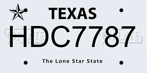 HDC7787 Texas License Plate