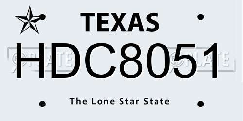 HDC8051 Texas License Plate