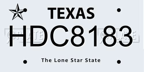 HDC8183 Texas License Plate