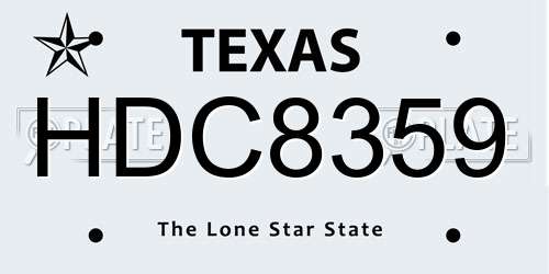HDC8359 Texas License Plate