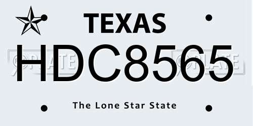 HDC8565 Texas License Plate