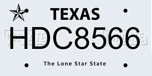 HDC8566 Texas License Plate