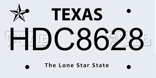 HDC8628 Texas License Plate