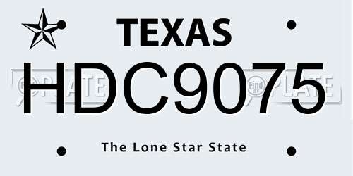 HDC9075 Texas License Plate