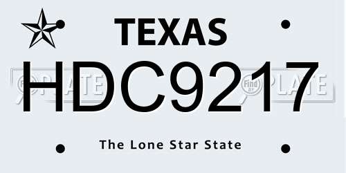 HDC9217 Texas License Plate