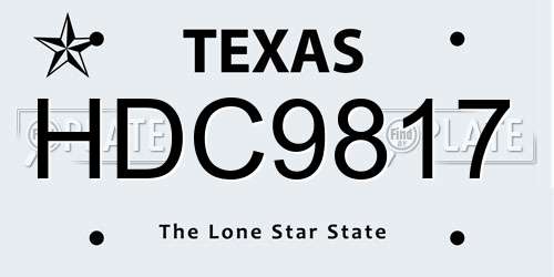 HDC9817 Texas License Plate