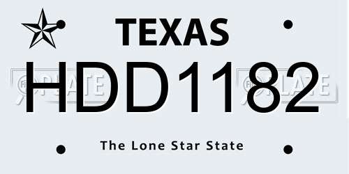 HDD1182 Texas License Plate