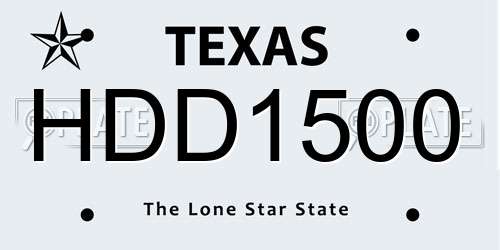 HDD1500 Texas License Plate