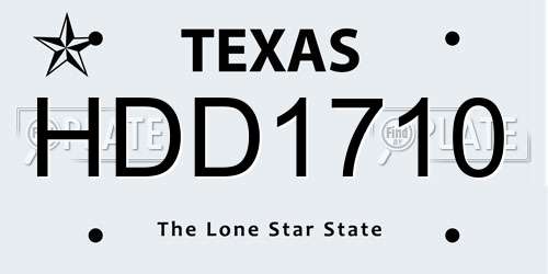 HDD1710 Texas License Plate