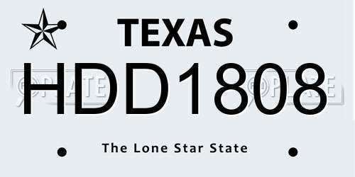 HDD1808 Texas License Plate