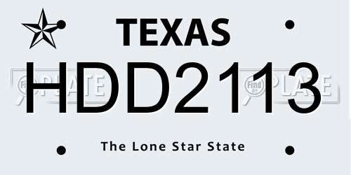 HDD2113 Texas License Plate